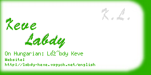 keve labdy business card